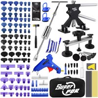 Super PDR Car Dent Repair Kit Paintless Dent Puller Tool Set with 2 in 1 Slide Hammer Glue Gun New GlueTabs No Paint Damage DIY
