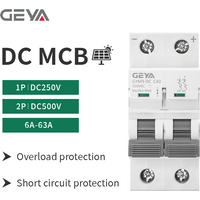 GEYA 1P 2P DC MCB 500V Solar Power Mini Circuit Breaker Overload Protection Switch 6A~63A for Photovoltaic PV System Switch