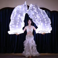 1 para Lewa i prawa ręka 150 cm długości Wentylator LED do tańca brzucha Wentylatory jedwabne w kolorze gradientu Akcesoria taneczne Rekwizyty sceniczne