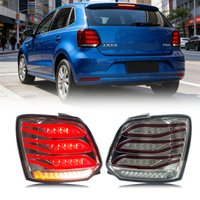 LED-Rückleuchten für Volkswagen VW Polo 5 Polo MK5 6R 6C 2009-2017 mit sequenziellem Blinker, schwarze Heckleuchten-Baugruppe
