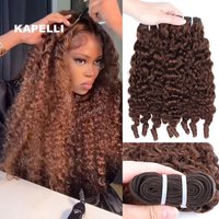 Burmese Curly Deep Wave Human Hair Bundles With Brown Human Hair Bundle Deals 100% Raw Human Hair Weaving Curly Hair Extenstions