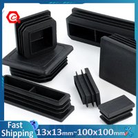 Black Plastic Square Oblong Pipe Plug 13x13mm~100x100mm Insert Table Chair Furniture Foot Cover Anti Slip Blanking End Cap