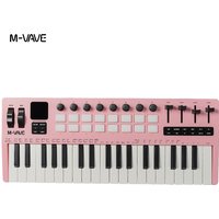 M-VAVE SMK-37 PRO 37-Key MIDI Controller With 16 RGB Pads 8 Knobs Pink Built-in Synthesizer Portable Keyboard Digital Controller