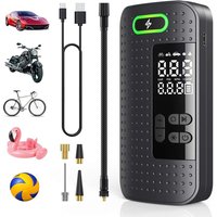 Mit LED-Licht, digitales LCD-Display, tragbares Reifendruckmessgerät, Reifenfüller, Luftkompressor, 150 PSI, 120 W, Luftpumpe, kabellos