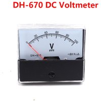 1PC DH-670 Pointer Analog DC Voltmeter 5V 10V 15V 20V 30V 50V 100V 70*60mm Accuracy 2.5 0-500V