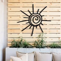 1pc Large Chic Metal Sun Wall Art - Horizontal for Beachy Decor, Outdoor Hanging, Durable Aluminum Plate for Home Wall Decor
