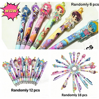 6/12/18Pcs 0.5mm Black Gel Pen Smooth Writing Anime Figure Stationery Student Daily Study Office Supplies Exquisite Gift Pen Set