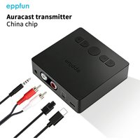 eppfun Auracast transmitter, with LC3 Low Latency USB-C/optical/RCA/Aux Audio input, suitable for TV waching, Meeting, Church