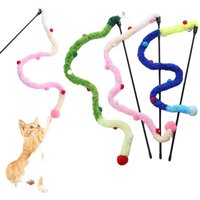 Cat Toy Feather Cat Teaser Wand Cat Interactive Toys Funny Caterpillar Colorful Rod Christmas Hairball Teaser Wand Pet Supplies