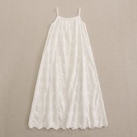 Summer Japanese Sweet Mori Girl Embroidery Spaghetti Strap Cotton Dress Women O-Neck Sleeveless Midi A-line Dresses Underdress