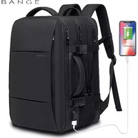 BANGE Travel Backpack Men Business Backpack School Expandable USB Bag Large Capacity 17.3 Laptop Waterproof Fashion Backpack