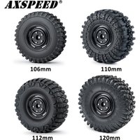 AXSPEED 4PCS Metal 1.9 Beadlock Wheel Rim Tires Set 106/110/112/120mm for 1:10 RC Crawler Car Axial SCX10 TRX4 Parts