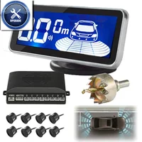 Front and Rear 8 Parking Sensors Car Reverse Kit LCD Display kit Buzzer Alarm