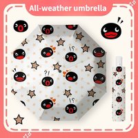 New Penguin Pingu Cartoon Automatic Umbrella UV Protection Sunshade Black Glue for Sun And Rain Foldable Convenient Sun Umbrella