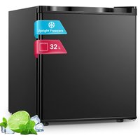 Mini-congélateur 32L, petit congélateur silencieux, réfrigérateur-congélateur compact, idéal pour le bureau, le camping, l'extérieur, noir