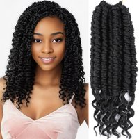 Passion Twist Crochet Hair Braidings Pre-twisted 12inch Short Passion Twist Hair Extensions for Women Girls Synthetic Boho Hair