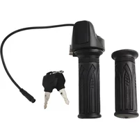 6-pin Waterproof Speed Control Accelerator 48V Electric Bicycle Throttle Grip With Keys E-scooter Cycling Parts key throttle