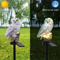 2026 Solar Owl Shape LED Lawn Light Waterproof Outdoor Animal Landscape Lamp Garden Pathway Yard Decor Night Floor Lantern