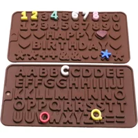 Silica Gel Silicone Mold 26 Letters Chocolate Number Cake Decoration Candy Jelly Gummies Cookie Cutter Kitchen Tools Accessories