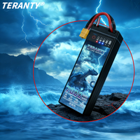 With Power Display TERANTY 3S LiPo 11.1V/11.4V 7200/7600mAh 100/130C Hard-Shell Racing Batteries T-X60-Plug Plugfor RC Car Rally
