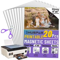 10/20 Sheets 4R Printable Glossy Magnetic Sheets Waterproof Inkjet Printing 16Mil Flexible Magnetic Photo Paper for DIY Crafts