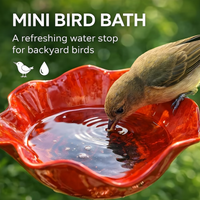 Metal Bird Feeder and Bird Bath - Petal-Shaped Bird Pool, Outdoor Garden Decoration, Dual-Purpose Platform for Wild Birds, Decorative Scalloped Edge Design, Bird Bath and Water Bowl Feeder for
