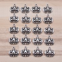 IFOCUS 20pcs/Lot Halloween Pumpkin Charms For DIY Jewelry Making Zinc Alloy 16x16mm/0.63x0.63inch