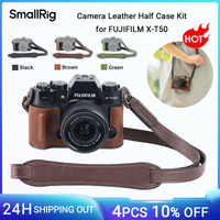 Smallrig X-T50 kamera leder halb fall kit für fujifilm X-T50, retro stil, mit schulter gurt (schwarz/braun/grün) -4710