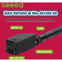 Seeed XIAO ESP32S3 & Wio-SX1262 Kit for Meshtastic LoRa , 868MHz 915MHz, 2dBi External Antenna with 3D Case, WiFi, BLE, LoRa