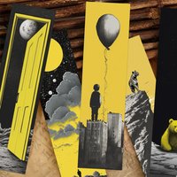 30pcs Yellow World Imagination Bookmarks Decoration Card School Stationary Supplies DIY Aesthetic Bookmarks Creative Gifts