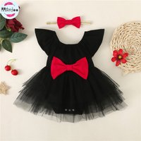 2PCS Fashion Summer Newborn Baby Girl Mesh Puffy Jumpsuit+Bow Headband for 0-2Y Toddler Bodysuit Cute Photo Party Outfit