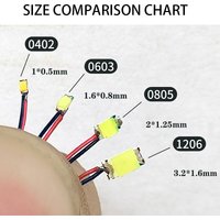 0805 1206 0603 Micro SMD 3V Led Light Wired 30CM DIY Materials Lamp For Model Making HO Railway Scene Layout Accessory 10Pcs