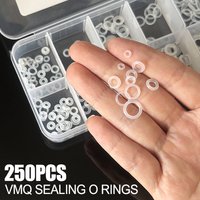 250Pcs CS1/1.5mm Food Grade Silicone O-Ring Repair Set Multiple Sizes High Temp Wear-resistant Seals for Faucet & Plumbing Valve