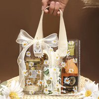 1/3pcs Small Daisy Transparent Gift Bag Wedding Favors Candy Gift Packaging Handbag Box For Guest Birthday Xmas Party Decoration