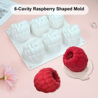 Food-Grade Silicone Raspberry Shaped Mold Fruit Design Reusable 6-Cavity Baking Mold BPA-Free Heat-Resistant