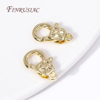 15.2*9.5mm 18K Gold Plated Lobster Clasps Fasteners, End Beads Connector Clasps For DIY Necklaces Bracelets Jewelry Making