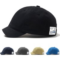 Short Brim Cotton Baseball Cap Men Women Dad Hat Adjustable Trucker Style Low Profile Vintage Street Caps