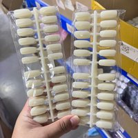 120/240pcs Oval Nail Swatch Display Board 12 Sizes Natural Acrylic Nail Art Color Chart for Polish Practice & Organize Nail Tool