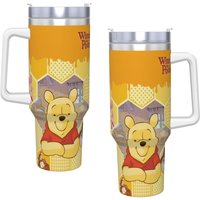 Winnie The Pooh Bear And Tigger Eeyore Donkey Piglet Pig Pooh Bear Stainless Steel Tumbler Thermal Cups With Straws and Lid