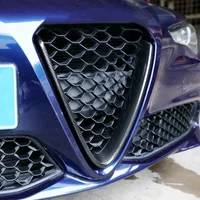ABS carbon fiber For Alfa Romeo Giulia 2017-2020 Car Front Bumper Air Grilles V Frame Decoration Trim Sticker Car Accessories