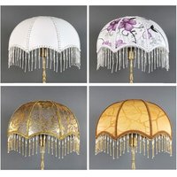 Retro E27 Fringe Lamp Shades Fabric Beaded Tassel Lamp Shade Home Decor E27 Lamp Cover