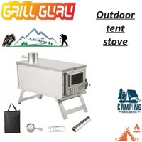 Stainless Steel Folding Charcoal Heating Stove for Outdoor Camping Picnicking Tent Heating Hiking Tourism Keeping Warm