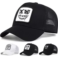 Fashion Summer Breathable Baseball Cap Hip Hop Mesh Caps Teeth Smiley Face Embroidery Dad Hats Adjustable Outdoor Sun Hats