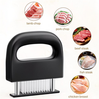 Meat tenderizer with 48 stainless steel ultra sharp needle blade, suitable for cutting beef, pork, Turkey, kitchen cooking tool.