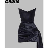 Strapless Silk Satin Graduation Dress Pleated Homecoming Dress For Teen Hot Sale Sweet 15 16 Mermaid Evening Prom Party Gown