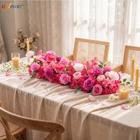 Table Centerpiece Artificial Fowers Romantic Rose Pink Rose Flower Row for Home Decor Wedding Party Backdrop Wall Decorations
