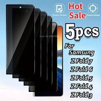 5pcs Privacy Tempered Glass Screen Protector for Samsung Galaxy Z Fold 7/Z Fold 6 5 4/Z Fold 2 3 Anti-Spy Film Easy Installation