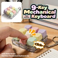 Mini Heart Shaped 9 Keyboard Clicker Keychain with ASMR Crisp Click Portable Sound Stress Relief Gadget Fidget Toy for Adult