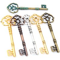 83x31mm 2pcs Bronze Green Gold Colors Antique silver color Plated Key Handmade Charms Pendant:DIY for bracelet necklace