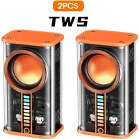 Transparent Cyberpunk Wireless Bluetooth Speaker Sound Light Rhythm Subwoofer TWS Stereo Music Center Hands-free Call